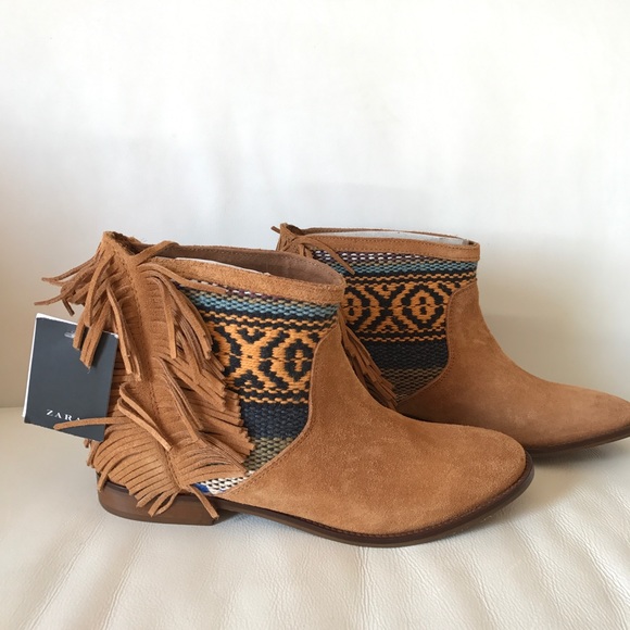 Zara fringe leather booties - Picture 2 of 4